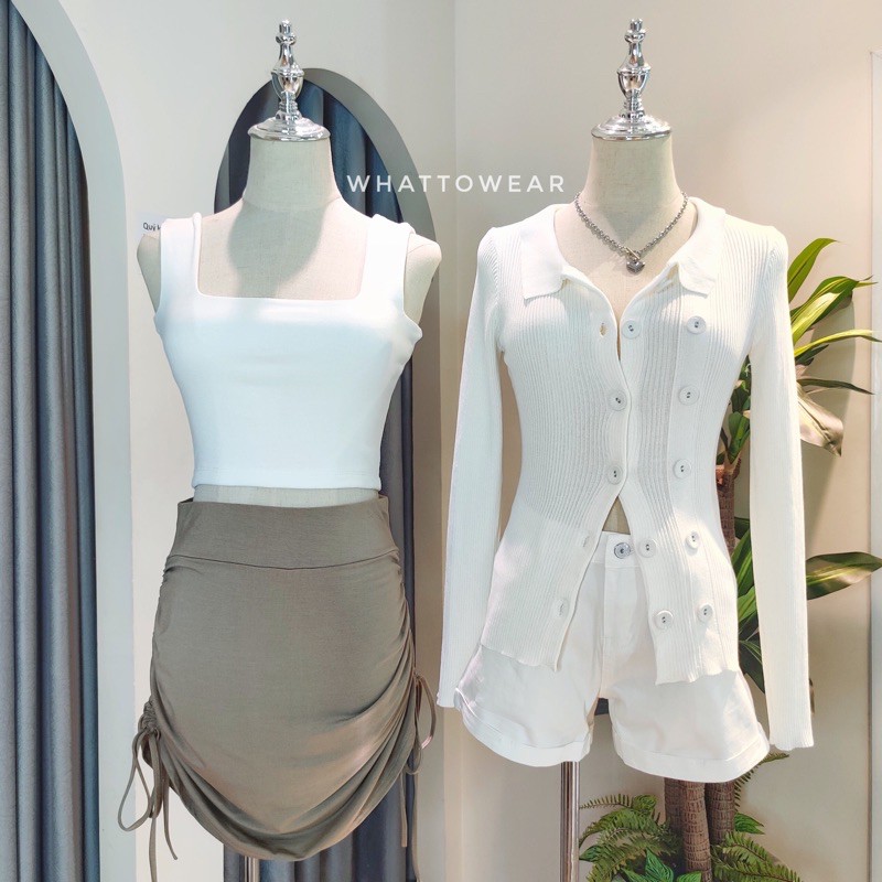 Áo len cổ polo cài nút cách điệu tay dài | BigBuy360 - bigbuy360.vn