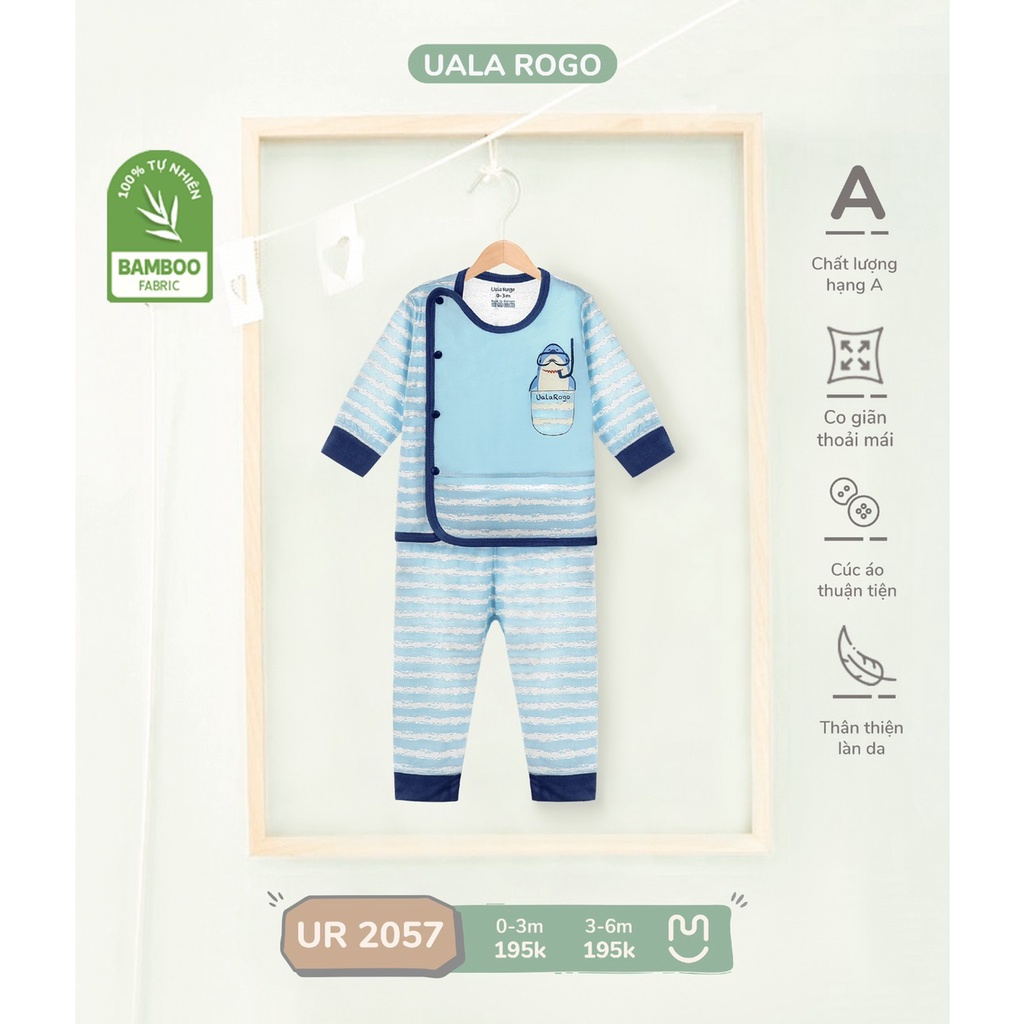 Bộ quần áo sơ sinh UalaRogo họa tiết ngộ nghĩnh cho bé 0-9M