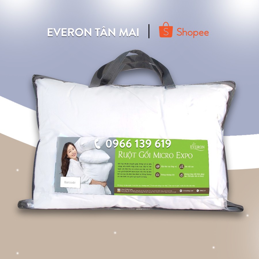 Ruột Gối Everon Micro Expo (Gối thấp + Có tem điện tử chính hãng)