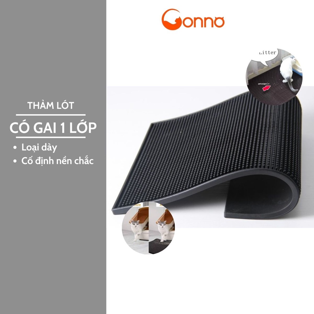 Thảm Hứng Cát Cho Mèo Size 45x30 Thảm Lọc Cát Mèo Chất Liệu Gai Cao Su Cố Định Cào Không Rách