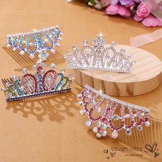 Cài tóc hình vương miện đính đá lấp lánh cho bé gái