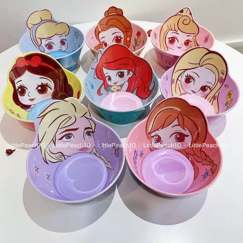 Chén tô ăn dặm Disney cho bé melamine cao cấp Elsa Frozen Minnie Mickey Car Princess Donald 3D