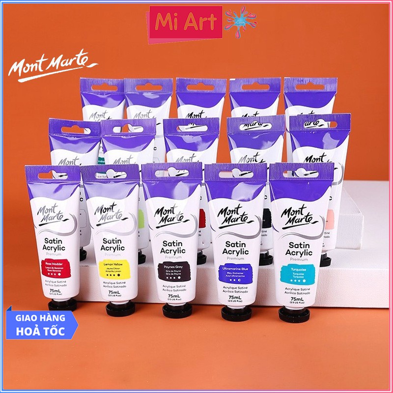 Màu Acrylic Satin Mont Marte Cao Cấp 75ml (Vẽ Mọi Chất Liệu)