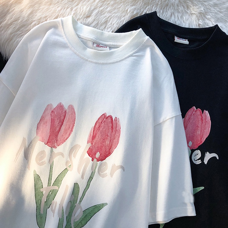 NRVP Áo Thun Nữ Tay Ngắn In Hình Phong Cách Hàn Quốc Thời Trang Mùa Hè 2022