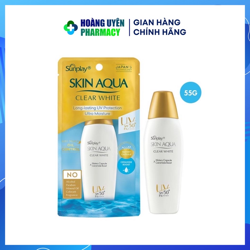 [Mã 99FMCGSALE1 giảm 10% đơn 250K] [Kèm quà] Chống nắng Sunplay skin aqua Clear White - 25gr & 55gr