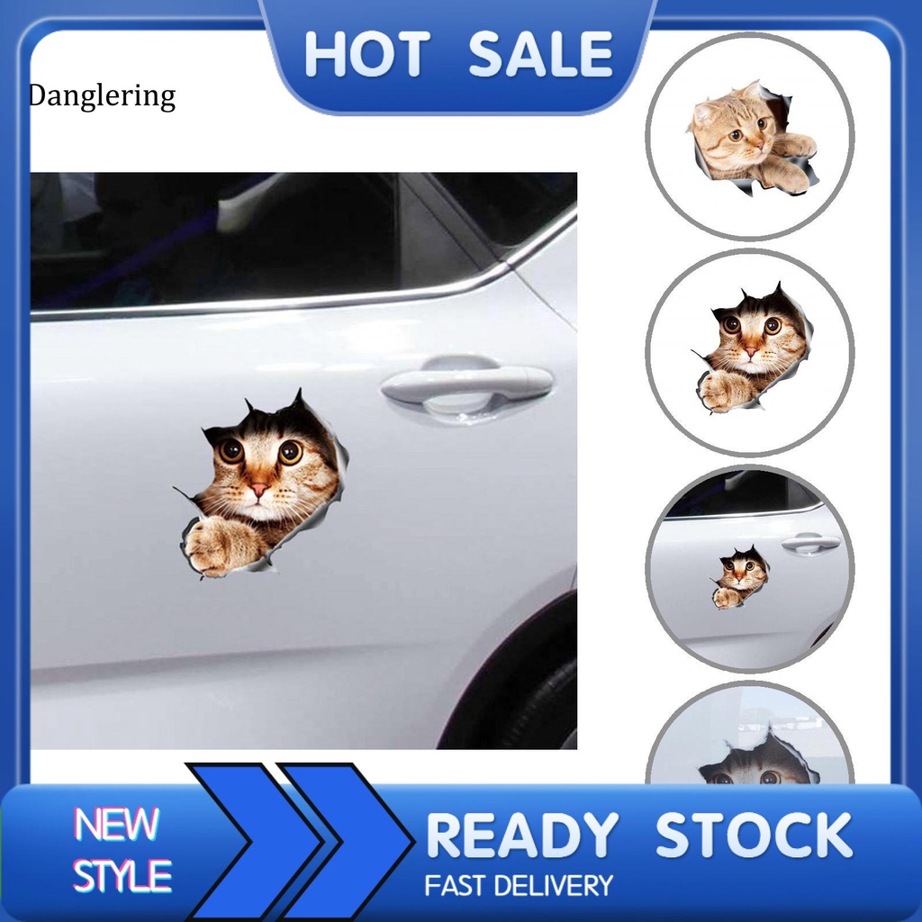 Đề Can Dán Trang Trí Xe Hơi Tạo Hiệu Ứng 3D Hình Mèo Đáng Yêu