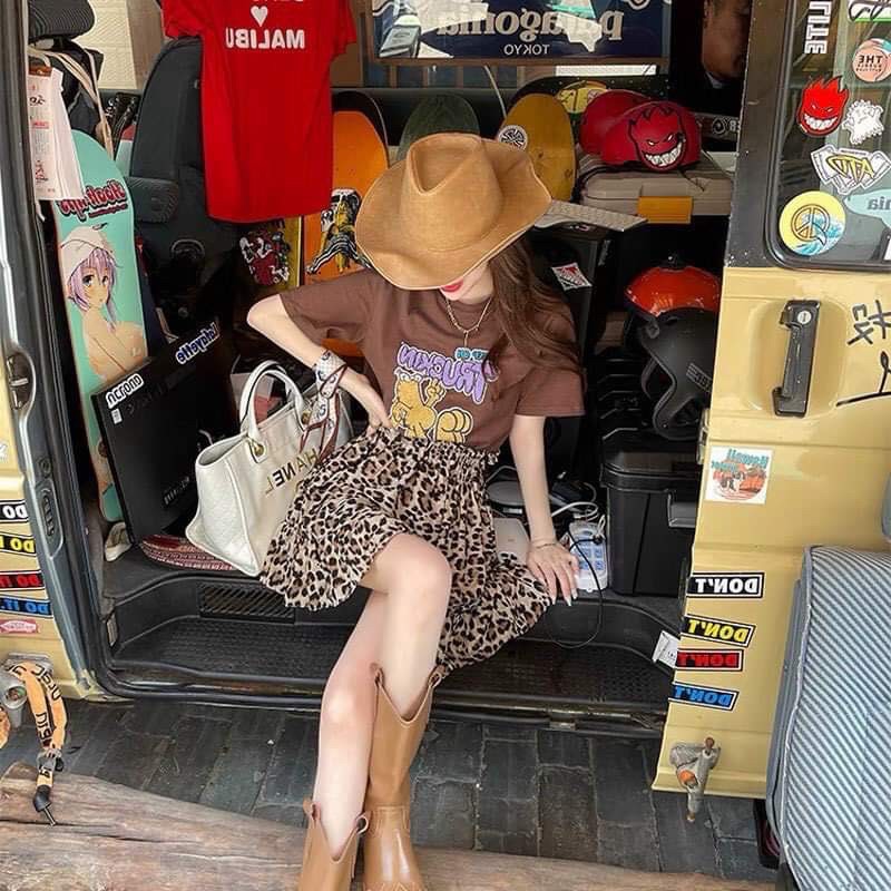 Sét áo Truckin chân váy đốm HS7