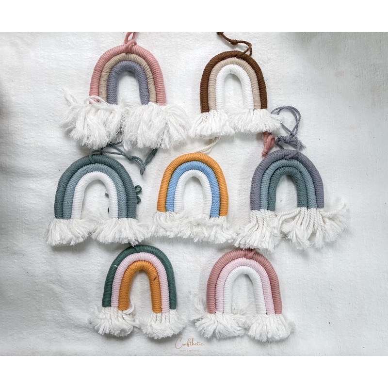 Cầu Vồng 10CM Macrame Treo Tường, Trang Trí