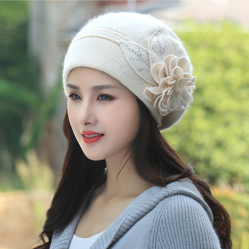 Mũ Beret Dệt Kim Phối Màu Thời Trang Thu Đông Cho Nữ