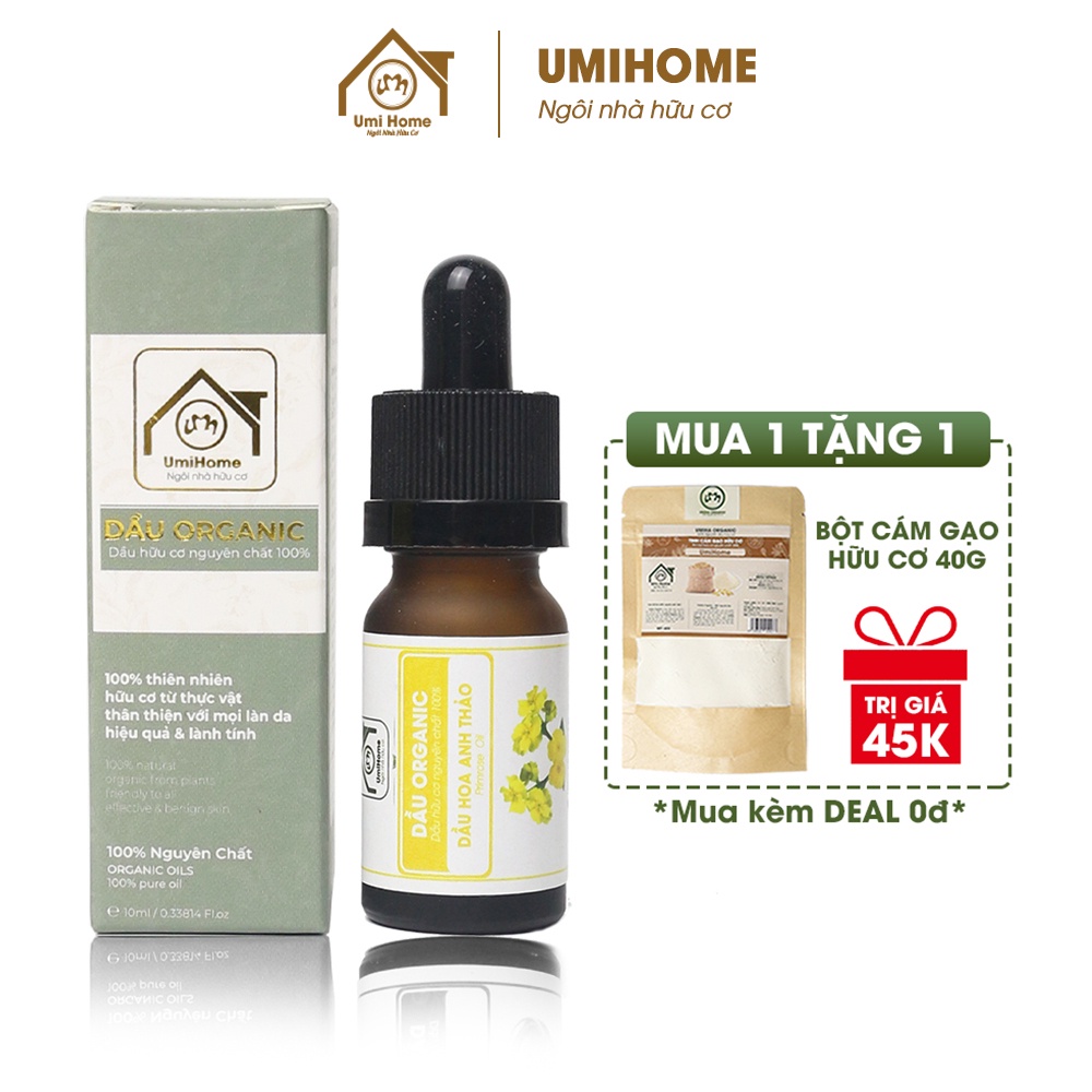 Dầu Hoa Anh Thảo UMIHOME nguyên chất giảm mụn, giảm thâm, giảm nếp nhăn và tăng đàn hồi cho da hiệu quả 30ml