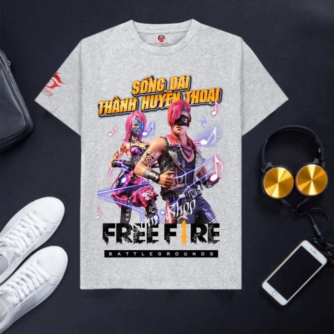 Áo Free Frie ghi xám cotton cực đẹp Roker nam nữ