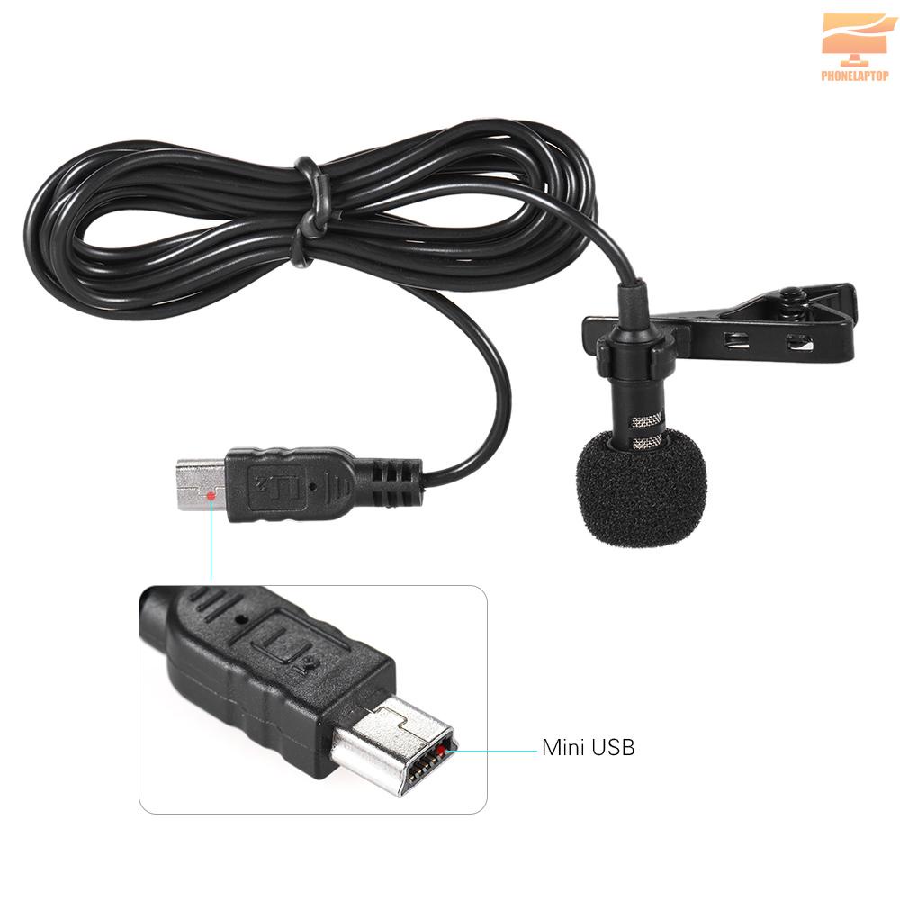 150cm Professional Mini USB Omni-Directional Stereo Mic Microphone with Collar Clip for Gopro Hero 3 3+ 4