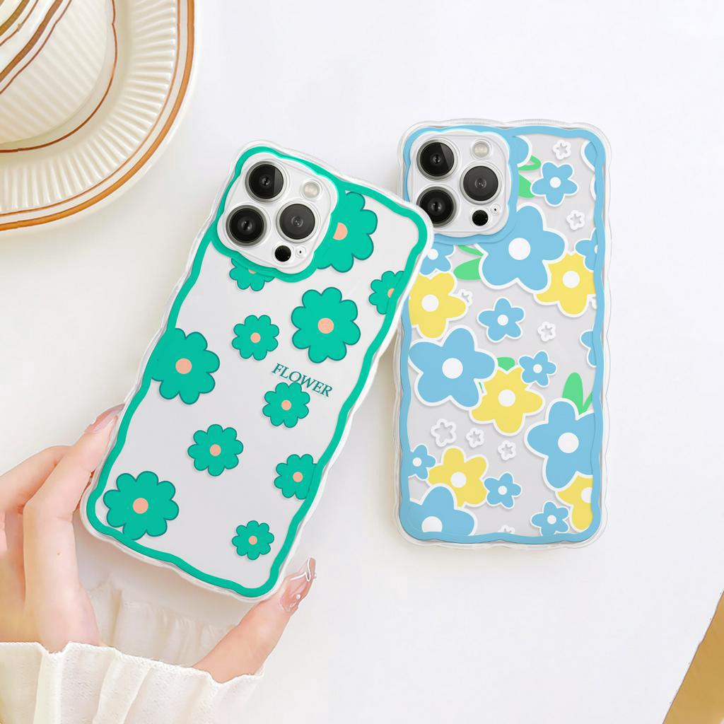 Ốp lưng iphone viền sóng Flower Lovely 6/6plus/6s/6splus/7/7plus/8/8plus/x/xs/11/12/13/14/pro/max/promax/plus/shin/case