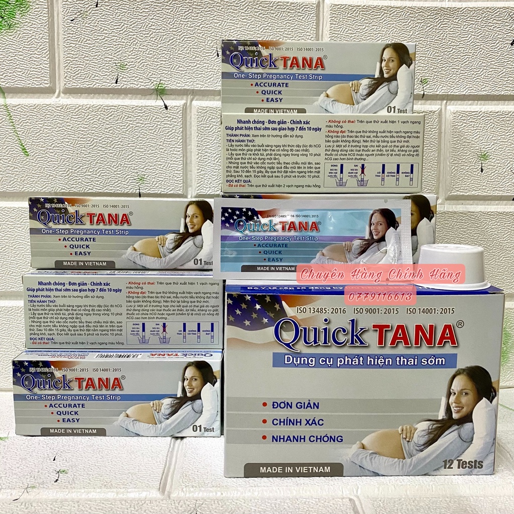 12 Que Thử Thai QuickTana 5mm - Dụng Cụ Phát Hiện Thai Sớm