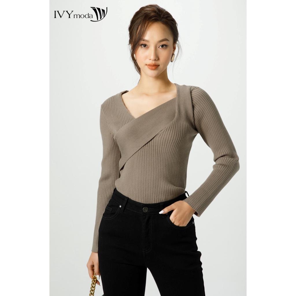 [NHẬP WABRTL5 GIẢM 10% TỐI ĐA 50K ĐH 250K ]Áo len gân dáng ôm nữ IVY moda MS 58B8839