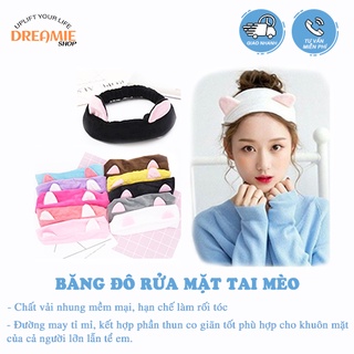 Băng đô rửa mặt tai mèo Mini Dreamie phong cách Hàn Quốc nhiều màu