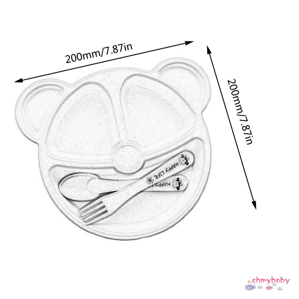 【OMB】 Fractal Bear Kids Plate Set Easily Attract Kids' Attention For Children