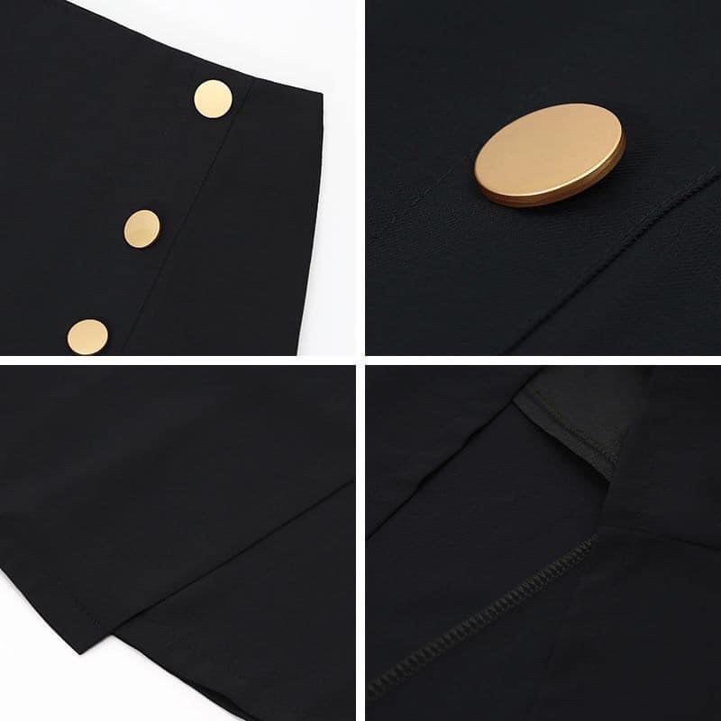 Chân váy A dài 3 cúc đồng