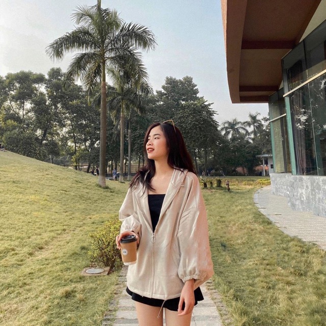 [ẢNH THẬT+VIDEO] Áo Khoác Nhung Tăm Phom Rộng Tay Bồng Unisex Ullzzang