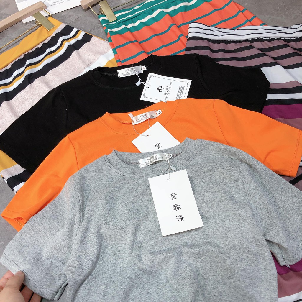 Sét áo crotop ,chân váy bút chì kẻ hot hit(kèm ảnh thật,video) | BigBuy360 - bigbuy360.vn