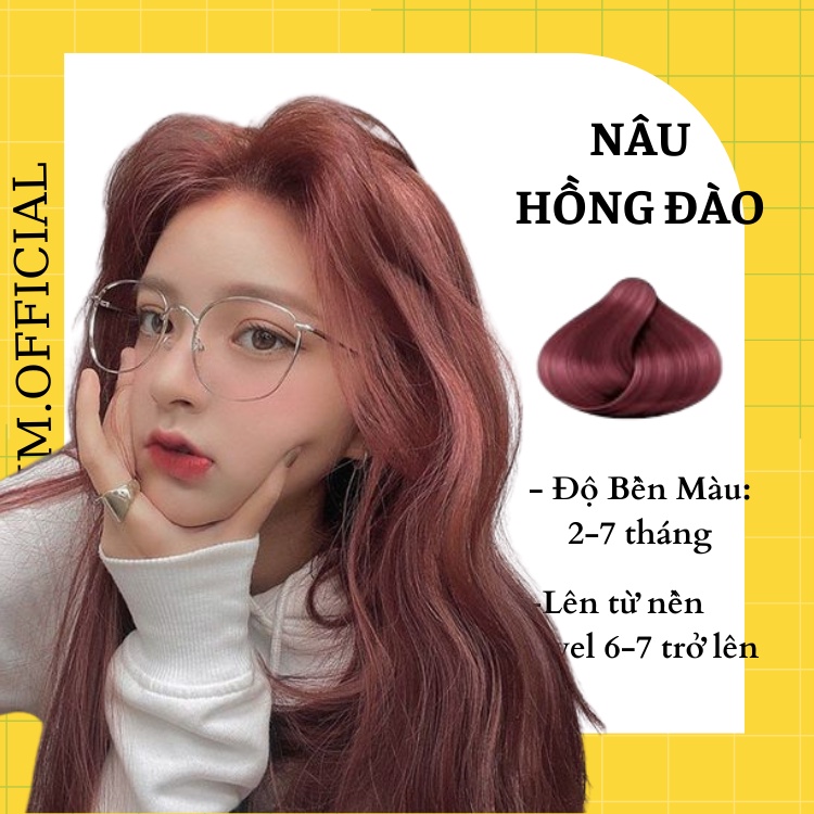 Thuốc Nhuộm Tóc Màu NÂU HỒNG ĐÀO Không Tẩy | Bum Hair