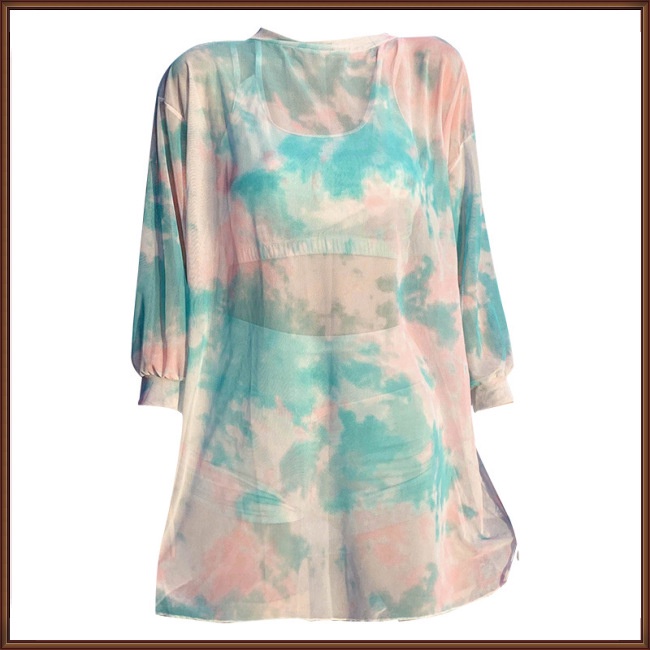 Bộ Đồ Bơi 3 Món Áo Chống Nắng Phối Quần Short Thời Trang Xinh Xắn Cho Nữ