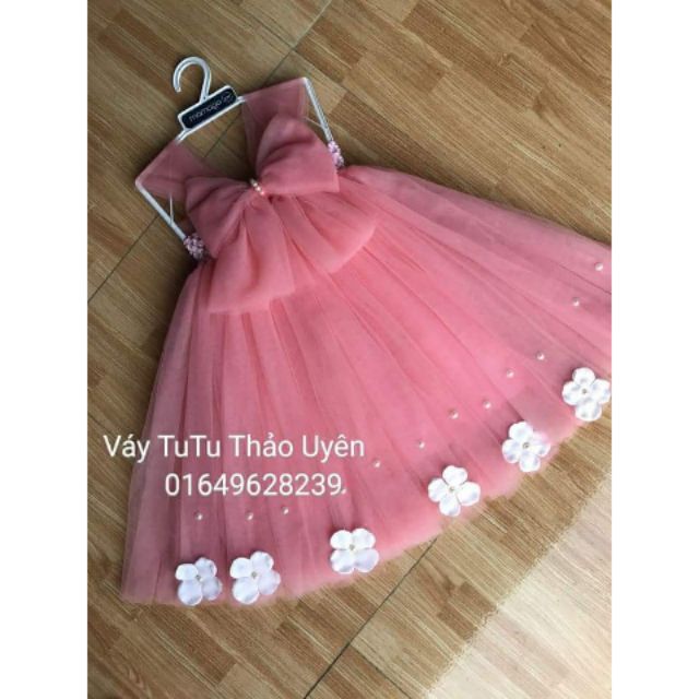 Váy TuTu màu cam hồng cho bé