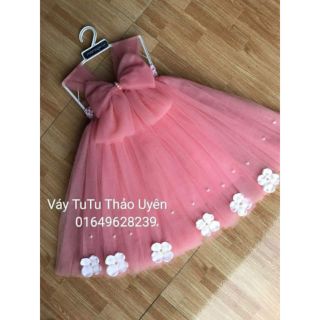 Váy TuTu màu cam hồng cho bé