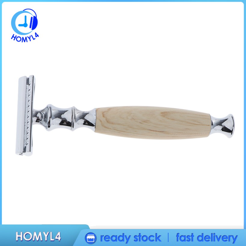 (Hàng Mới Về) Dao Cạo Râu Hai Mặt Tay Cầm Bằng Gỗ Cổ Điển | BigBuy360 - bigbuy360.vn