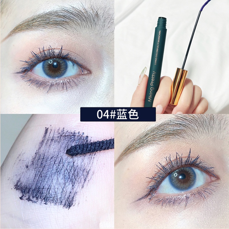 Mascara Trang Điểm Màu Sắc Đầu Cọ Mỏng Uốn Cong Làm Dài Lông Mi Lâu Trôi Không Nhòe Kháng Nước Và Mồ Hôi