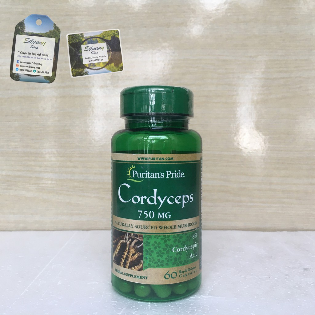 Đông Trùng Hạ Thảo Cordyceps 750mg Puritan’s Pride - Tăng Cường Sức Khỏe, Sinh Lý – 60 V