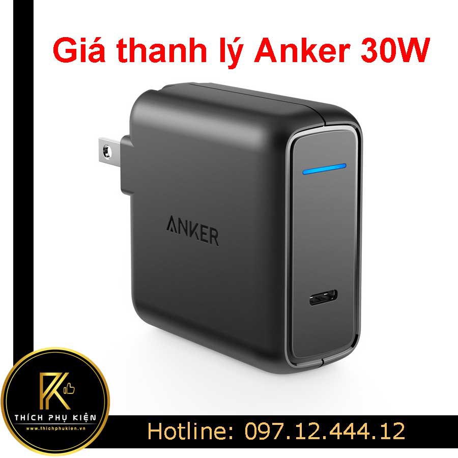 Thanh lý - Cốc Sạc ANKER 30W Quick Charge 3.0 USB C - Sạc Nhanh (No Box)