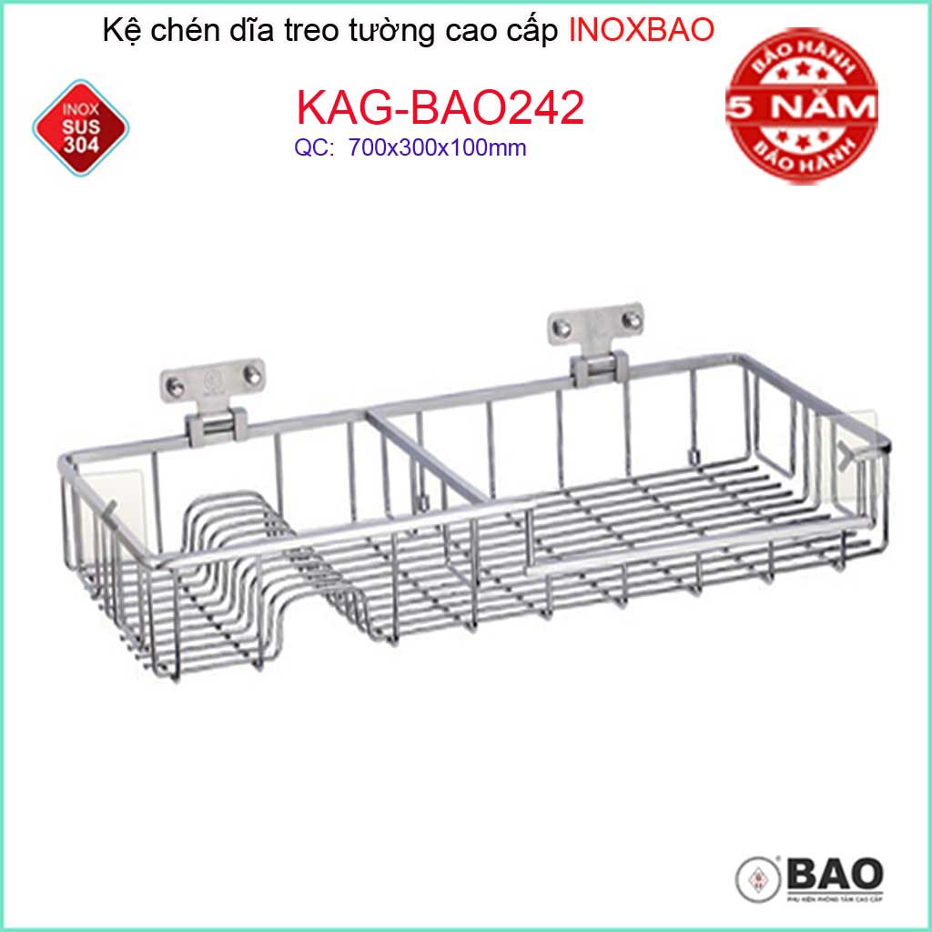 KỆ ÚP CHÉN INOX BẢO KAG-BAO242