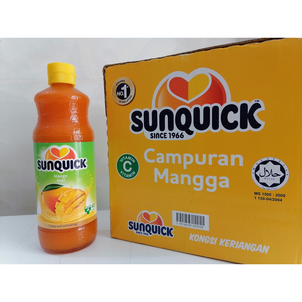 [840ml – XOÀI] Nước ép cô đặc [Malaysia] SUNQUICK Mango Fruity and Refreshing (halal) (gfd-hk)