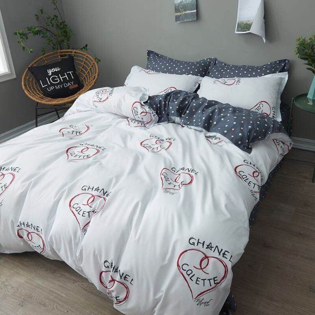 Bộ Chăn Ga Gối Nhập Khẩu Cotton poly Trái Tim (10 mẫu lựa chọn)