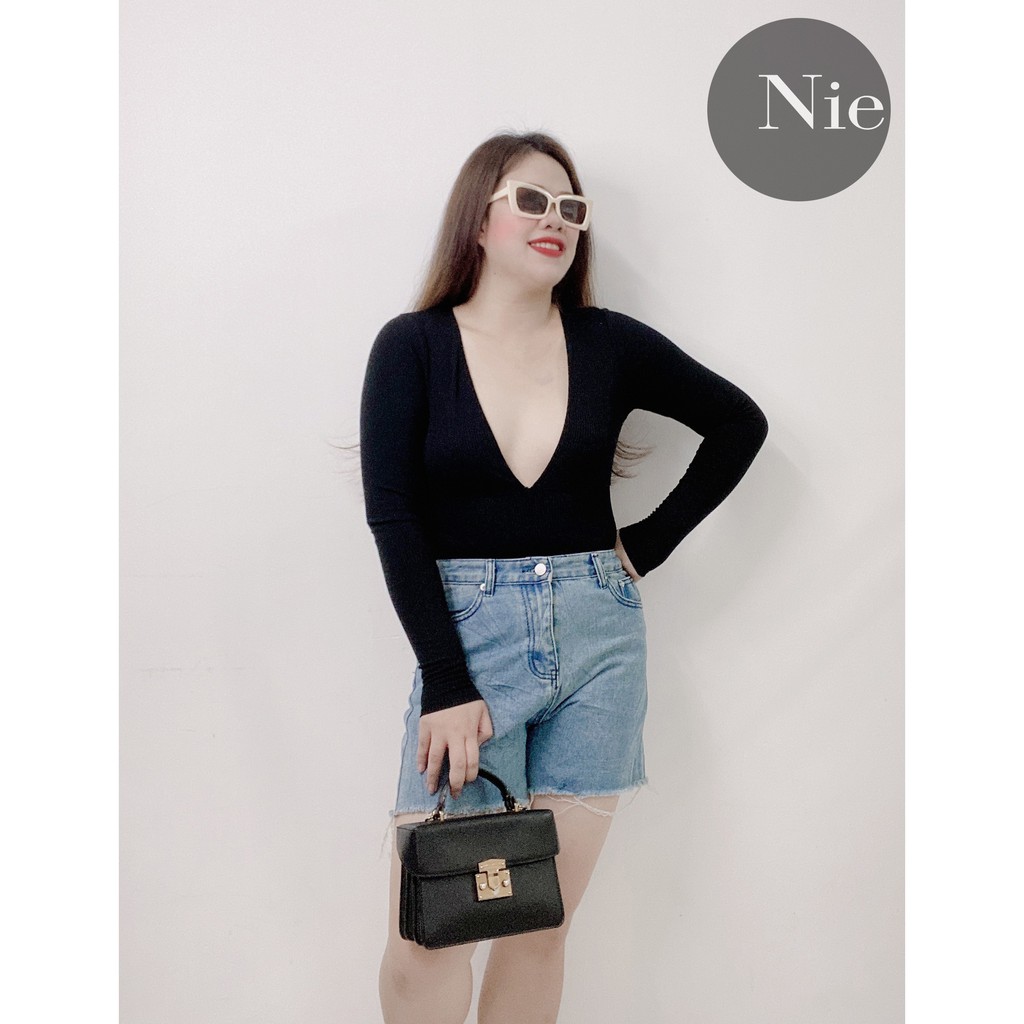 [XUẤT XỊN] Bodysuit tay dài cổ xẻ quyến rũ ngây ngất💘 | BigBuy360 - bigbuy360.vn
