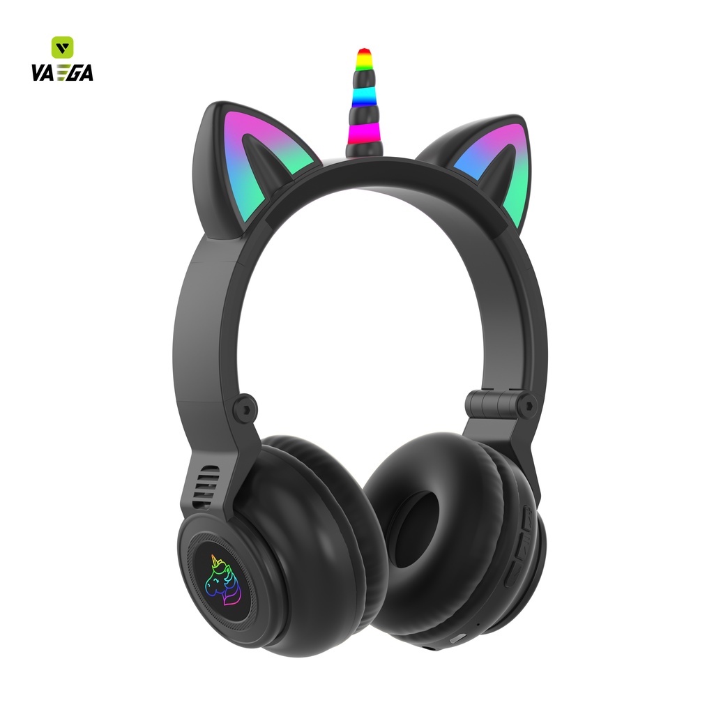 Tai Nghe chụp tai không dây Bluetooth kiểu dáng Mèo Con Kỳ Lân -Hỗ trợ mic và đèn led - STN27