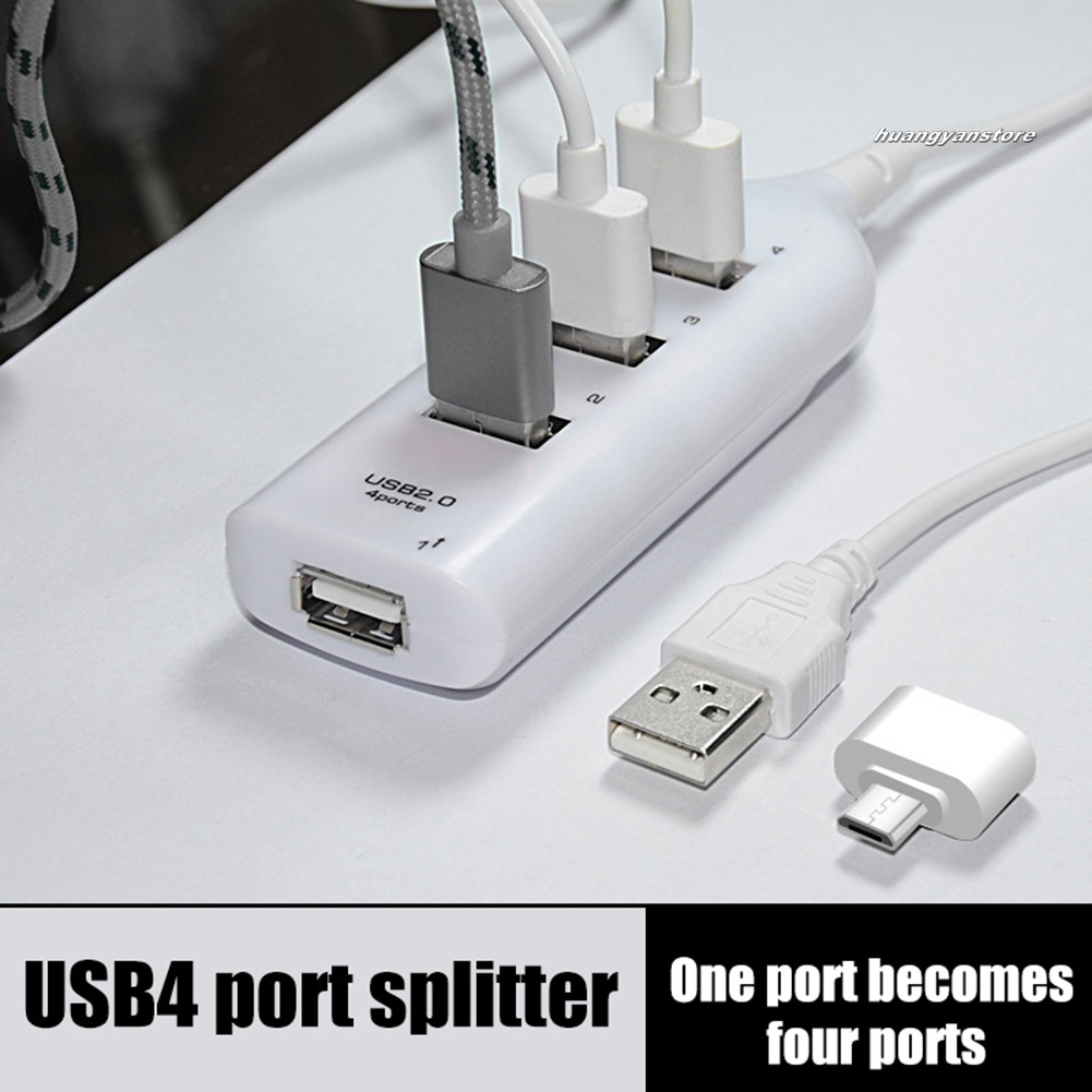 Bộ Chia 4 Cổng Usb 2.0 Nhỏ Gọn Dành Cho Macbook Laptop Máy Tính