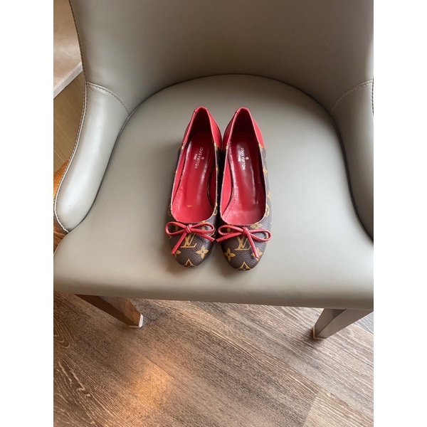 Giày búp bê mũi tròn cao cấp hoạ tiết thương hiệu Louis Vuitton LV Urban Twist da mềm êm chân