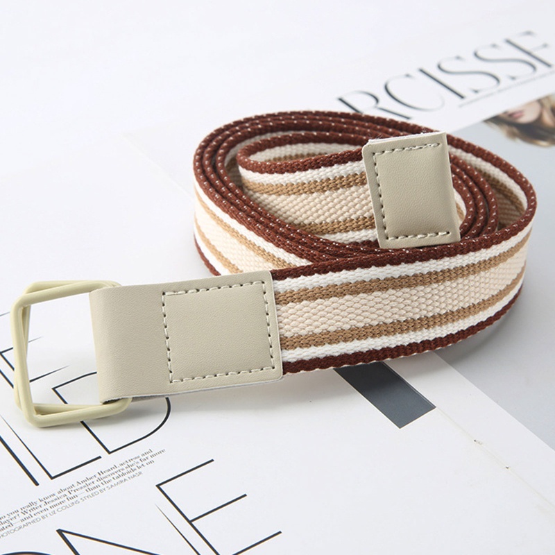 Thắt Lưng Bằng Vải Canvas Hoa Văn Kẻ Sọc Thời Trang