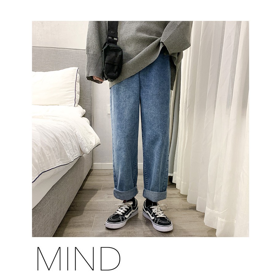Quần jean ống rộng trơn màu xanh, Video ảnh thật quần bò nam nữ unisex | BigBuy360 - bigbuy360.vn