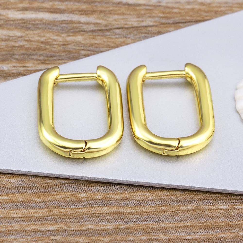 Bông Tai Mạ Vàng Đính Đá Zircon Chất Lượng Cao Cho Nữ