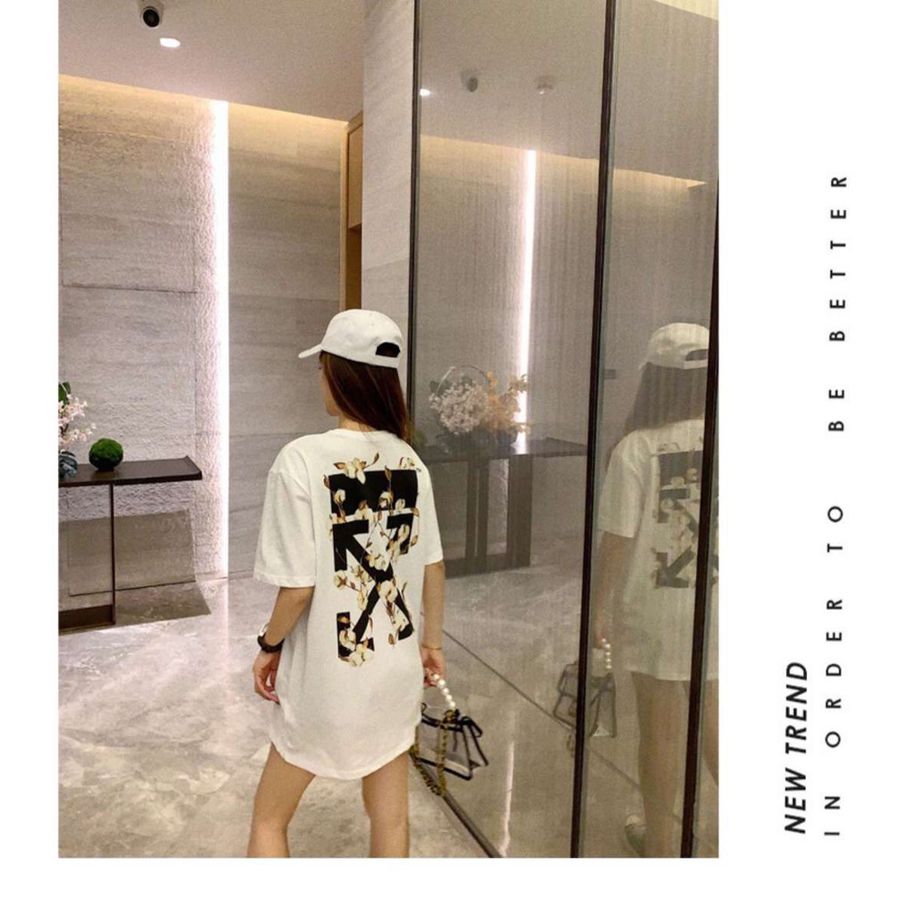 | Ảnh Thật | Áo Off White Họa Tiết Hoa Đào