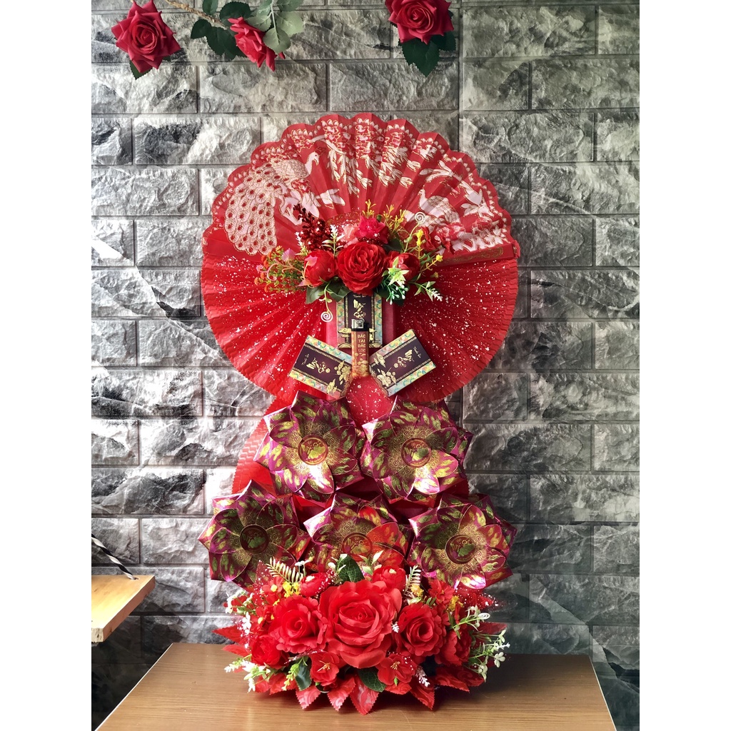 Tráp trà lễ 5 hộp - màu Đỏ