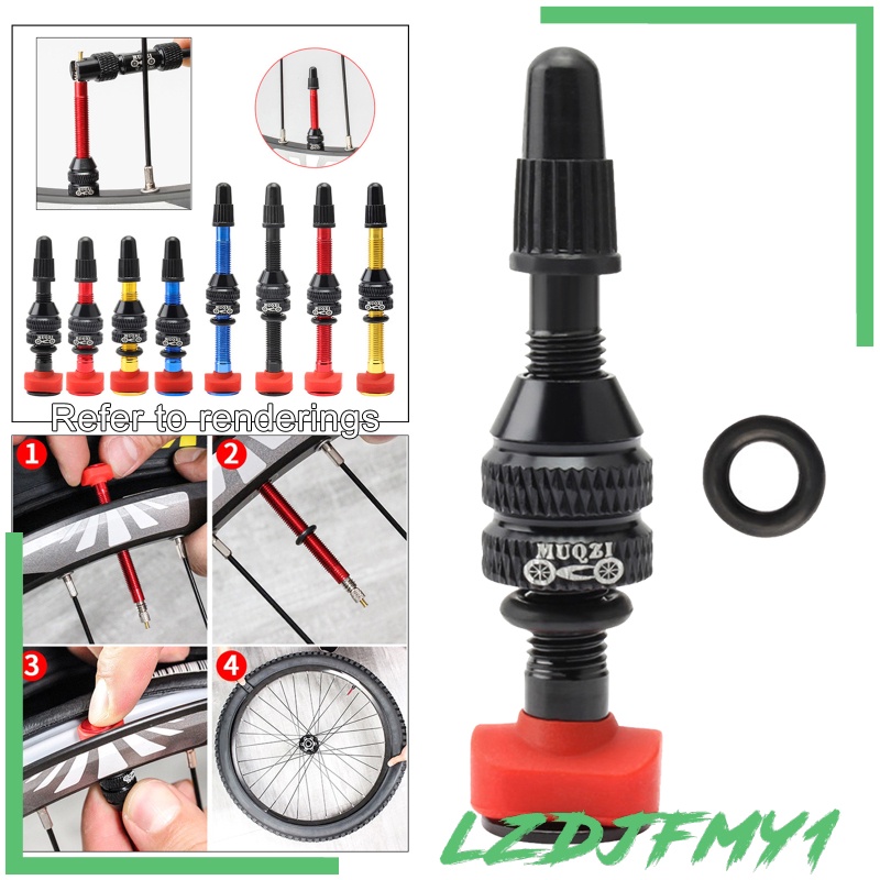 Climber  Tubeless Presta Valve Bicycle Stem MTB Vacuum Nozzle Tubeless Rim 40mm,Black