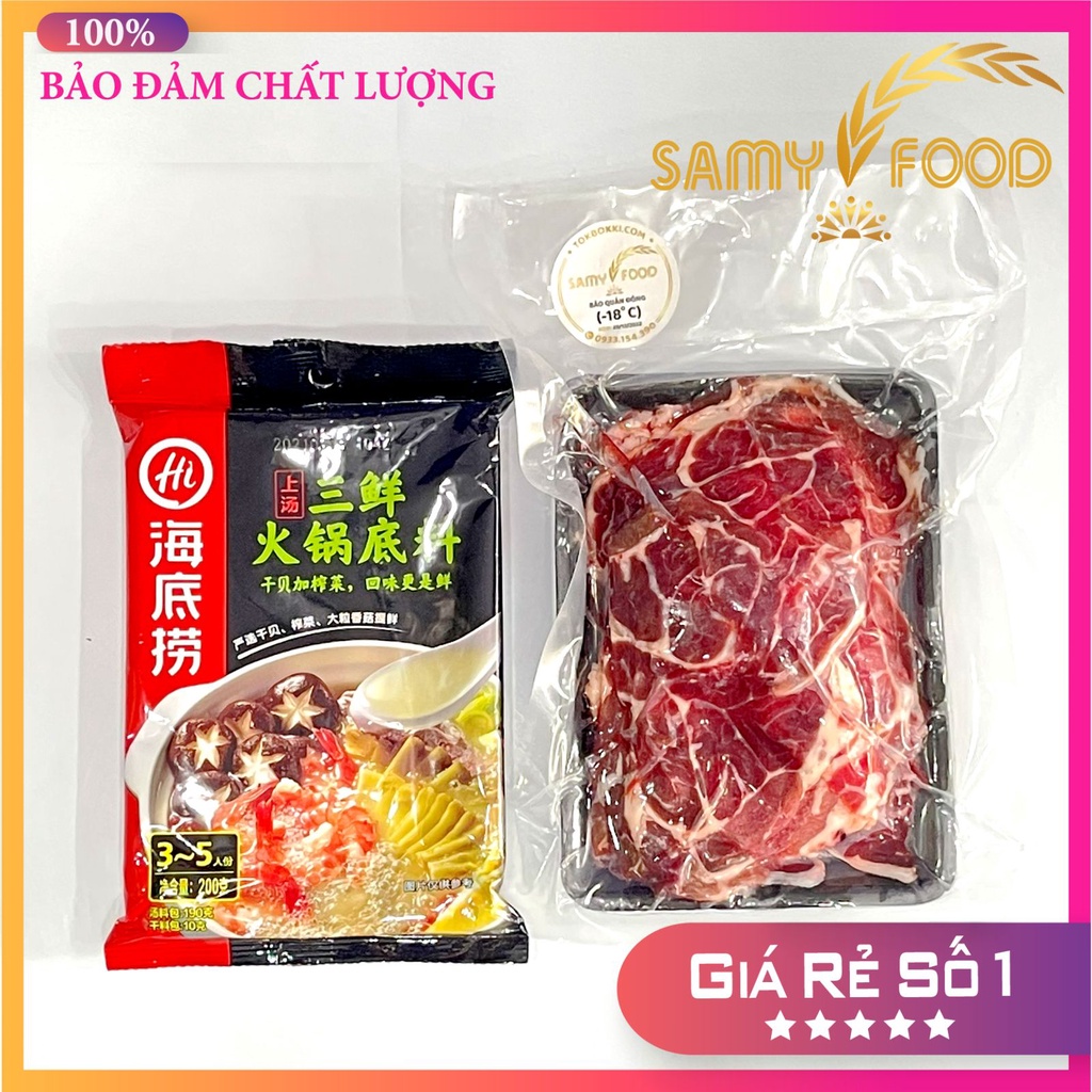 [SET LẨU] BẮP BÒ ÚC NHÂP KHẨU + CỐT LẨU NẤM HẢI SẢN HAIDILAO THƯỢNG HẠNG