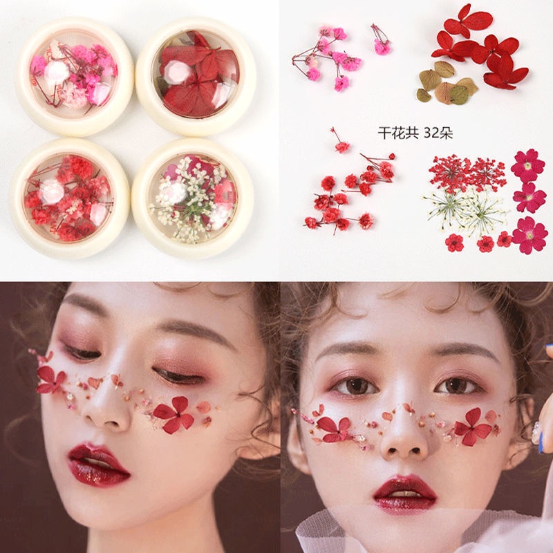 Miếng Dán Trang Trí Mặt Hình Cánh Hoa Khô Và Bướm Xinh Xắn
