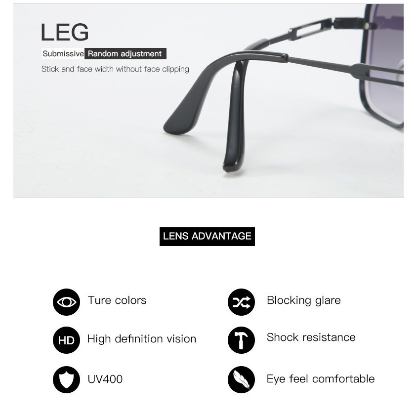 Kính Mát Gọng Vuông Viền Kim Loại Chất Lượng Cao Thời Trang Cho Nam If1P | BigBuy360 - bigbuy360.vn