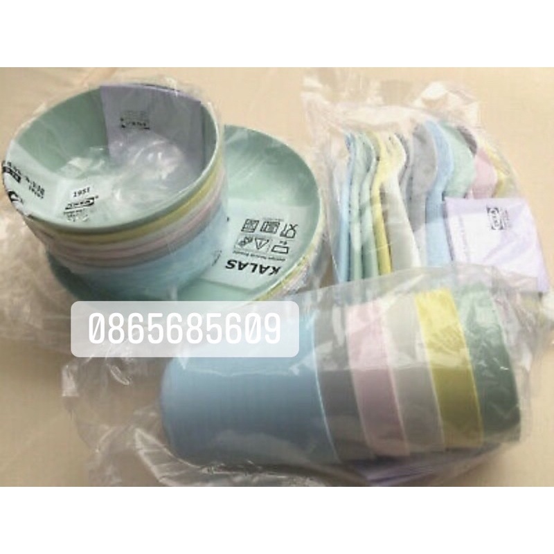 Bộ bát, cốc, đĩa, dao/dĩa/thìa ăn Ikea