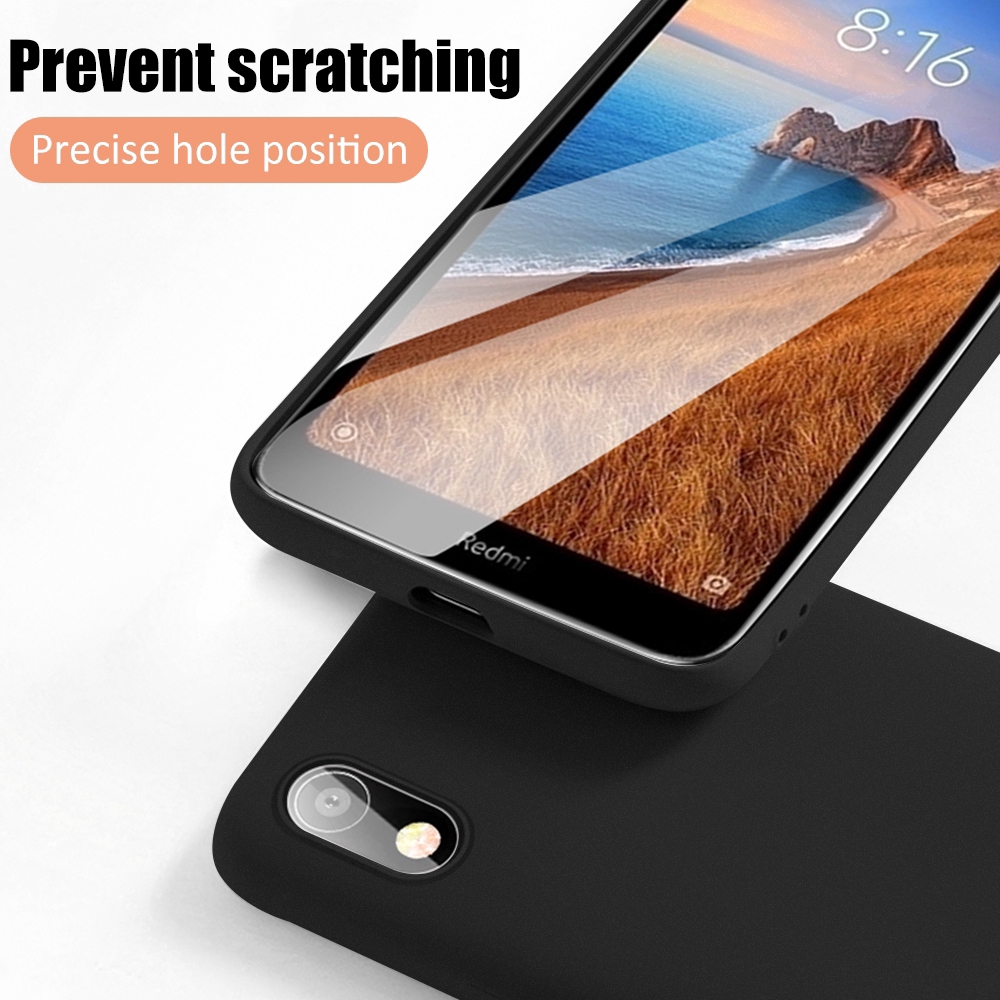 Ốp điện thoại TPU silicone màu đen nhám bảo vệ cho Xiaomi Redmi Note 8 7 5 Pro 8A 7A 6A 5A 5 Plus